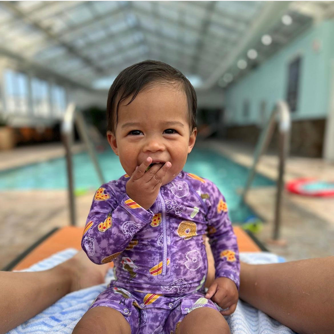 Tie Dye Baby Zip UPF 50+ Rash Guard - Purple Multi