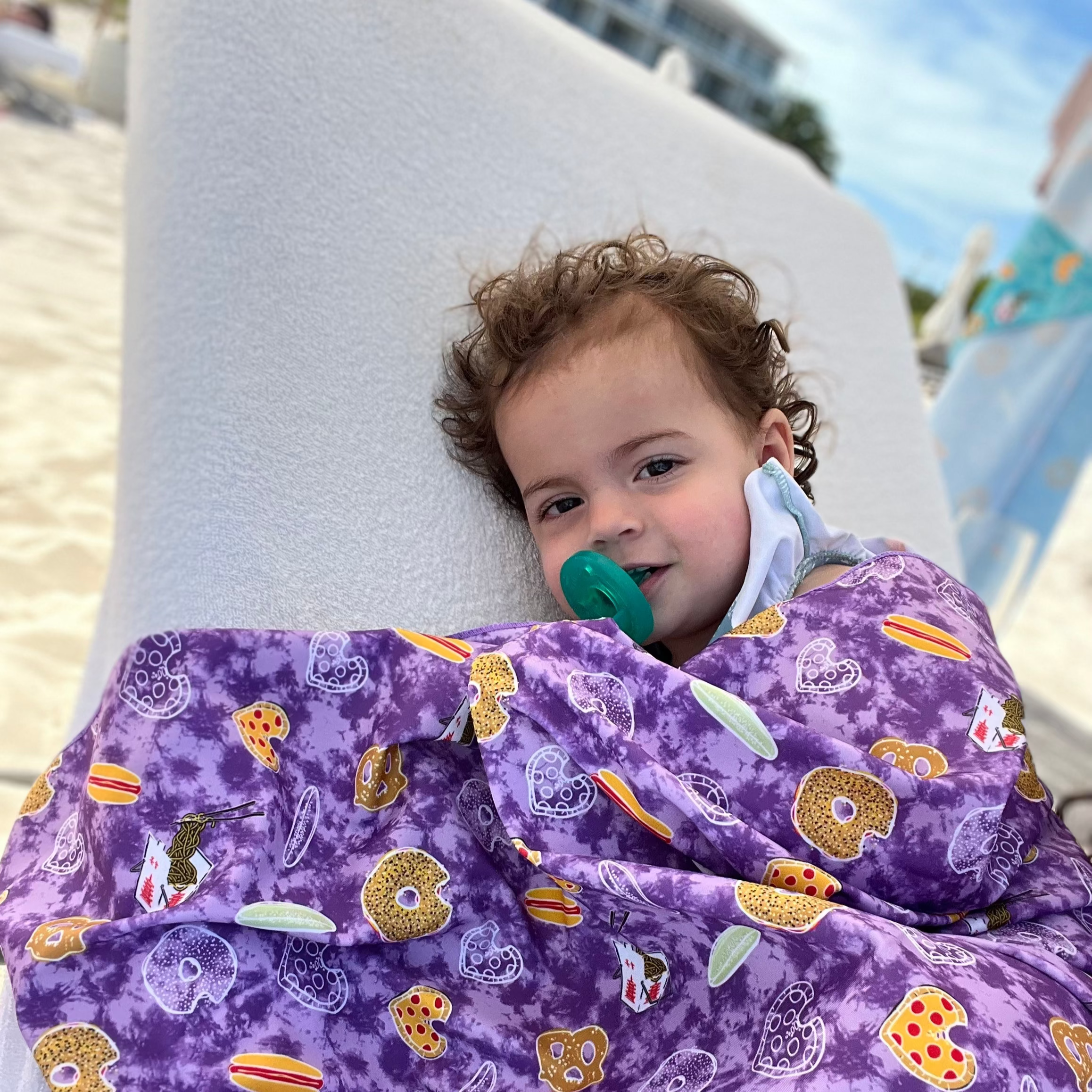 UPF 50+ Hooded Towel - Purple