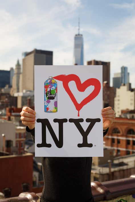 Spray Paint Heart NY Poster