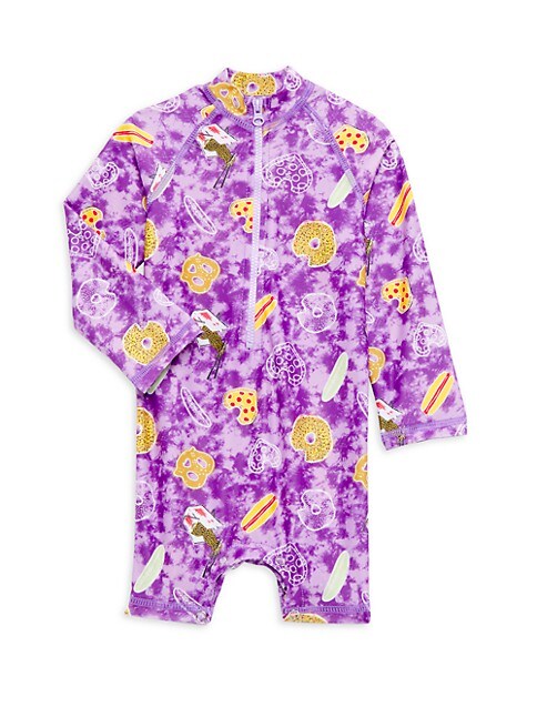 Tie Dye Baby Zip UPF 50+ Rash Guard - Purple Multi