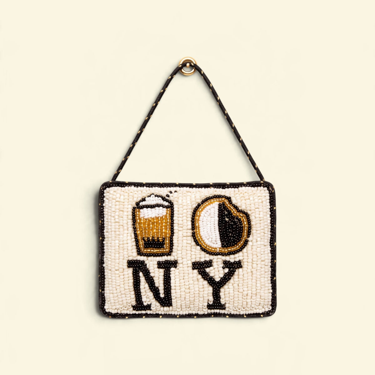 Egg Cream Black & White Cookie NY Beaded Ornament