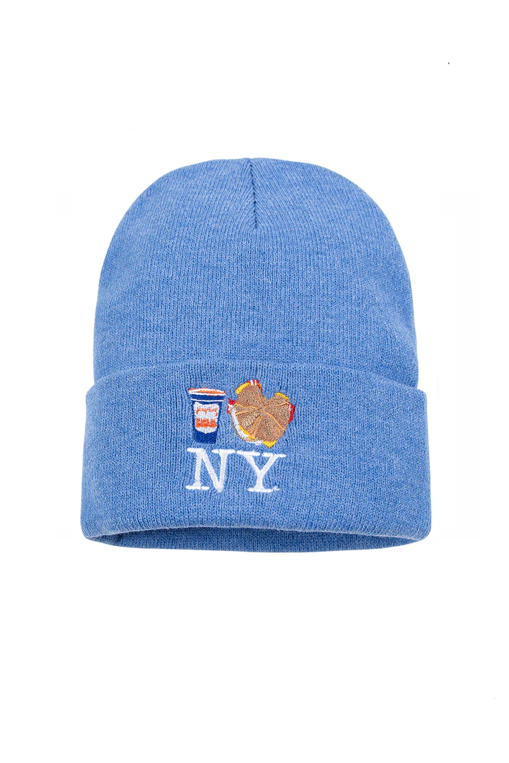 Bacon Egg and Cheese NY Knit Beanie - Light Blue