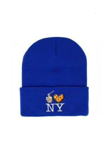 LoMein Pizza Knit Beanie - Blue