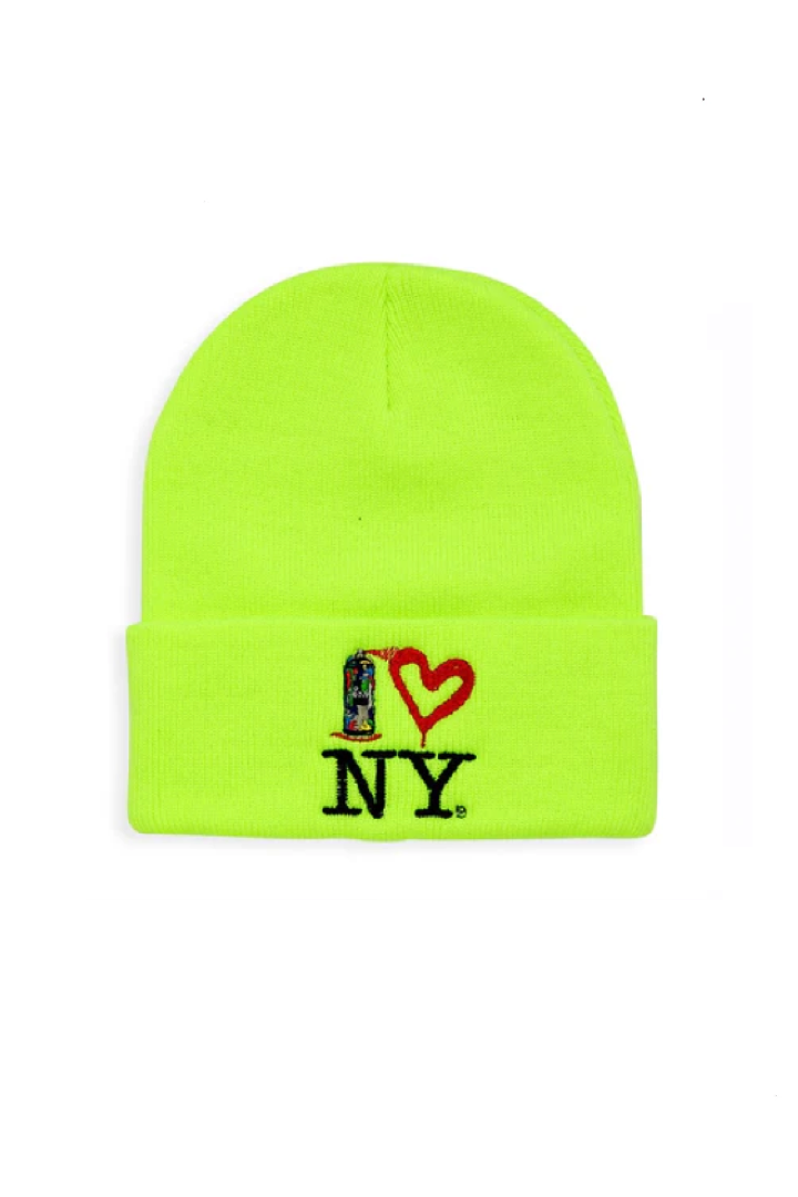 Spray Paint Heart NY Knit Beanie