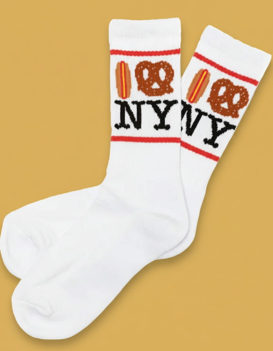 Hot Dog Pretzel NY Unisex Socks