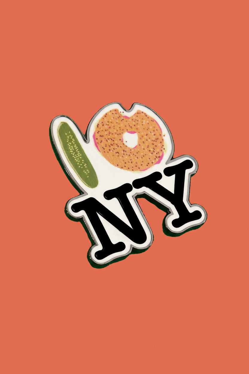 Pickle Bagel New York Enamel Pin