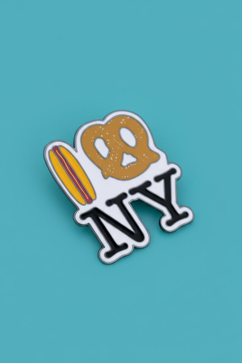 Hot Dog Pretzel New York Enamel Pin