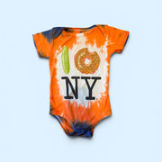 Knickerbocker Pride Tie Dye Pickle Bagel NY Onesie