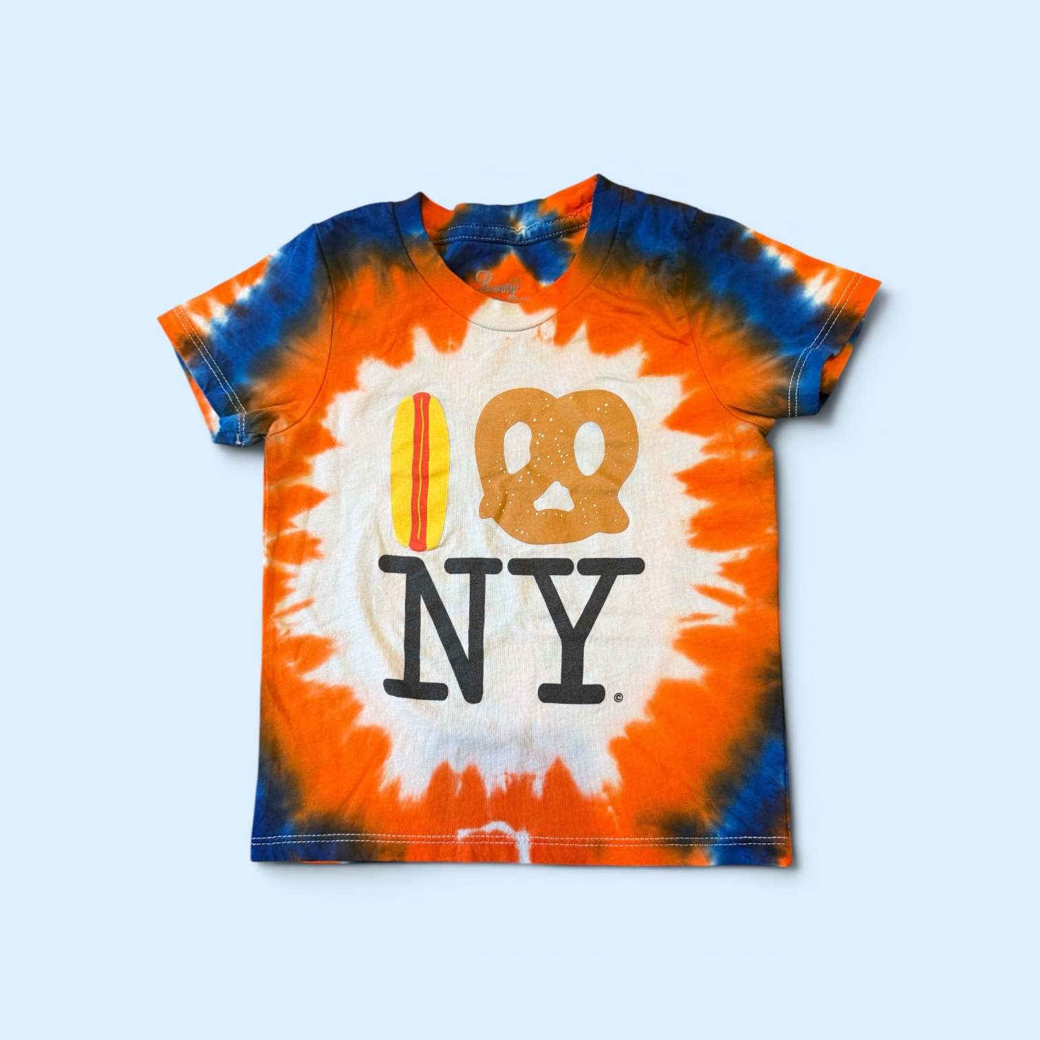 Knickerbocker Pride Tie Dye Hot Dog Pretzel NY Tee