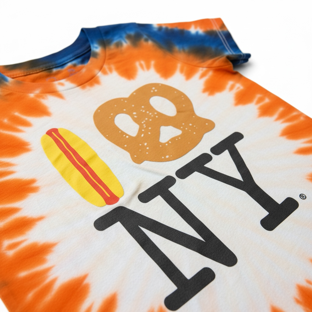 Knickerbocker Pride Tie Dye Hot Dog Pretzel NY Tee