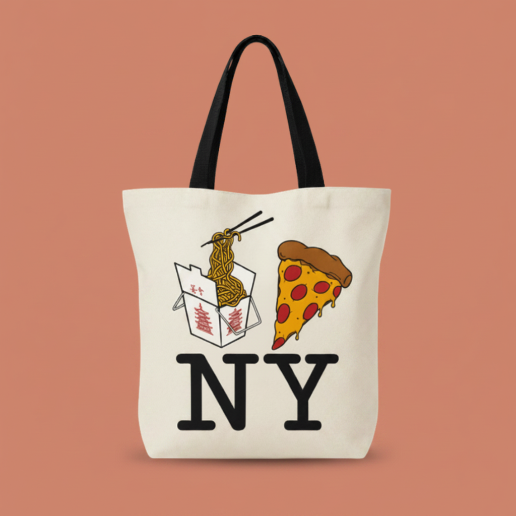 Lo Mein Pizza NY Large Tote