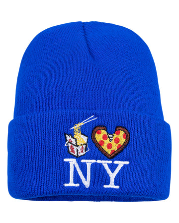 Lo Mein Pizza NY Knit Baby Beanie - Cobalt Blue