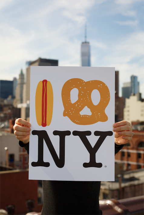 Hot Dog Pretzel NY Poster