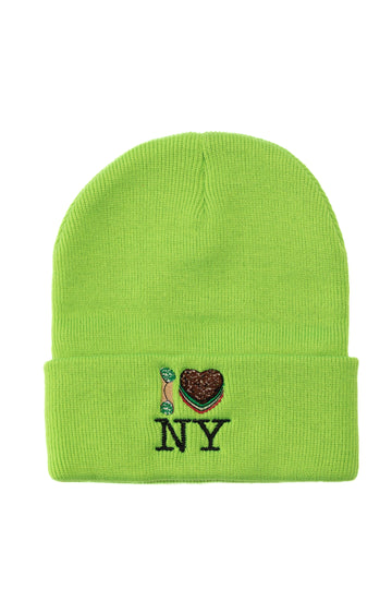 Cannoli Rainbow Cookie NY Knit Beanie - Neon Green