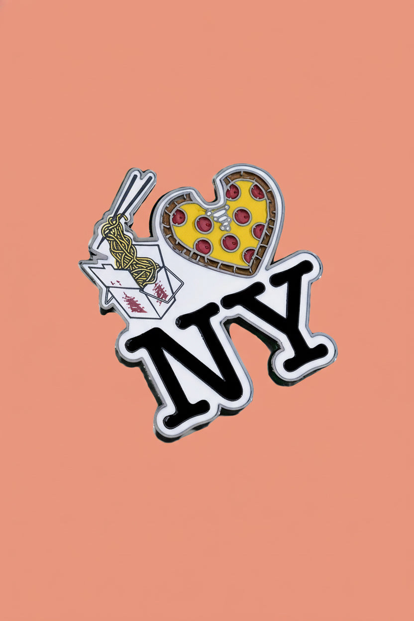 Lo Mein Pizza New York Enamel Pin