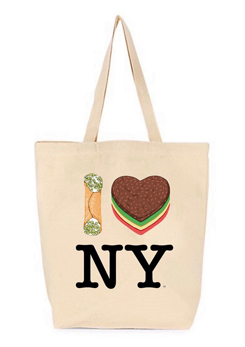 Cannoli Rainbow Cookie NY Large Tote